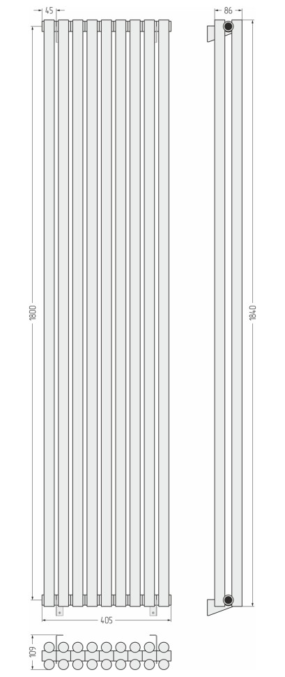 Эстет-11 1800х405 9 секций