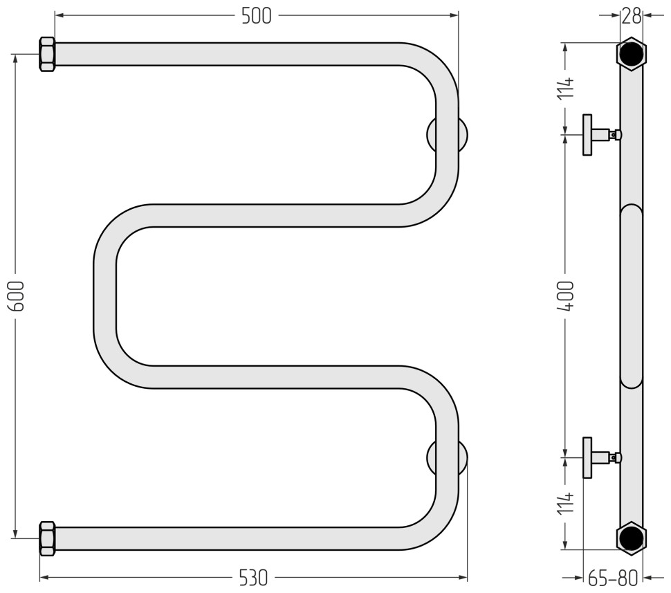 Ш-образный 600х500