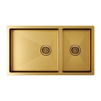 Мойка нерж. сталь GERBERG 78/2S UNI, PM227844-BG, брашированное золото, 780х440мм, Paulmark