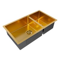 Мойка нерж. сталь GERBERG 78/2S UNI, PM227844-BG, брашированное золото, 780х440мм, Paulmark