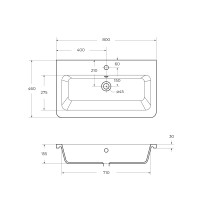 Керамическая раковина BelBagno URBAN 12080-KL