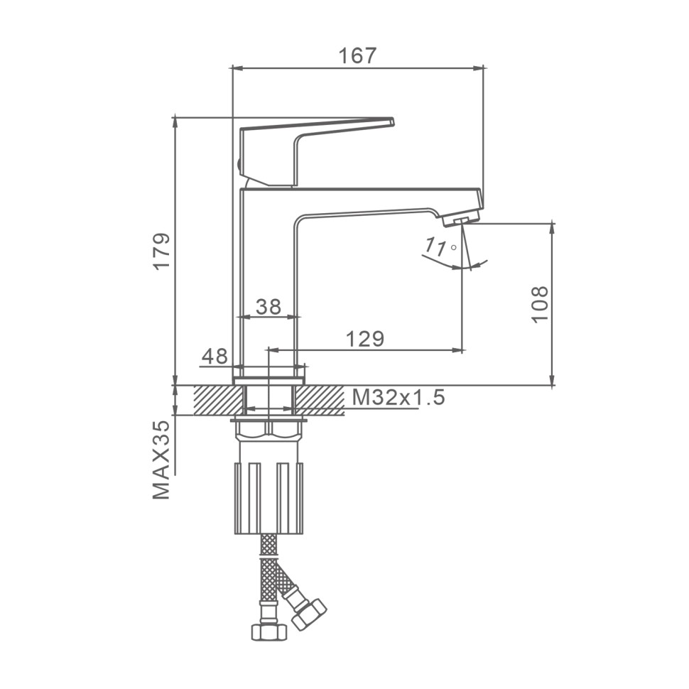 Смеситель Splenka для умывальника S01.10.09 Графит