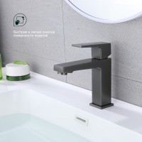 Смеситель Splenka для умывальника S01.10.09 Графит