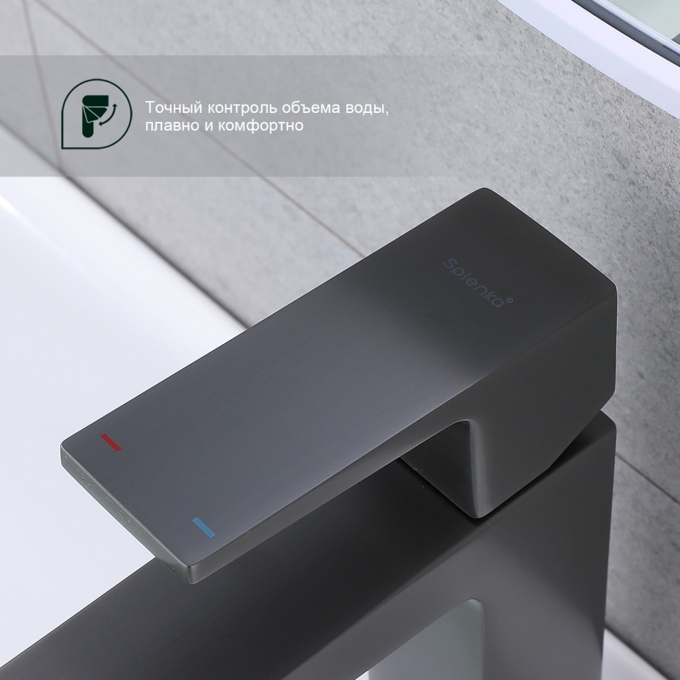 Смеситель Splenka для умывальника S01.10.09 Графит