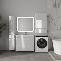 Тумба напольная STYLELINE "Атлантика 90", Люкс Плюс белый глянец под раковину Атлантик 90