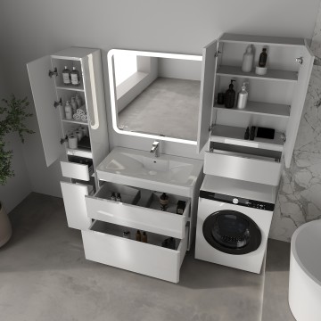 Тумба напольная STYLELINE "Атлантика 90", Люкс Плюс белый глянец под раковину Атлантик 90