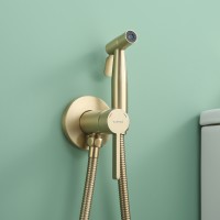 Смеситель Splenka встраиваемый с гигиеническим душем S221.52.03 Золотой сатин