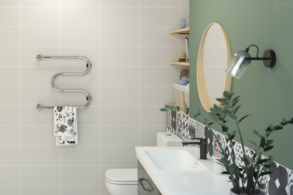 М-образный 2 полки 500х500 резьба-сгон 1"