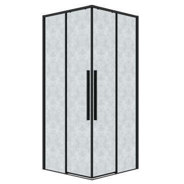 Душевое ограждение Grossman Galaxy 300.K33.01.9090.21.02 (90х90х195) квадрат,раздвижная,черный матовый,стекло шиншилла, 1 место