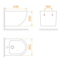 Биде подвесное RGW SW-80