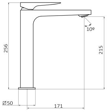 Смеситель для раковины GRB KALA XL 60525622, черный матовый