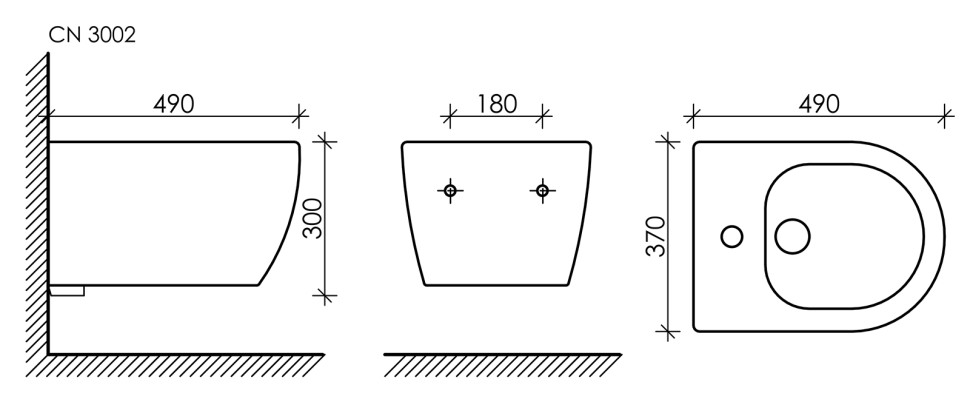 Подвесное биде Play CN3002MB