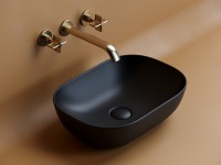 Умывальник чаша накладная прямоугольная (цвет Черный Матовый) Element 455x325x135мм