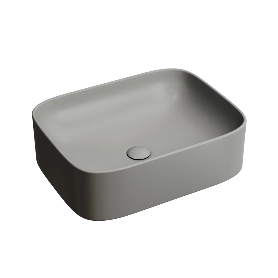 Умывальник чаша накладная прямоугольная (цвет Антрацит Матовый) Element 505x380x150мм