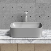 Умывальник чаша накладная прямоугольная (цвет Антрацит Матовый) Element 505x380x150мм