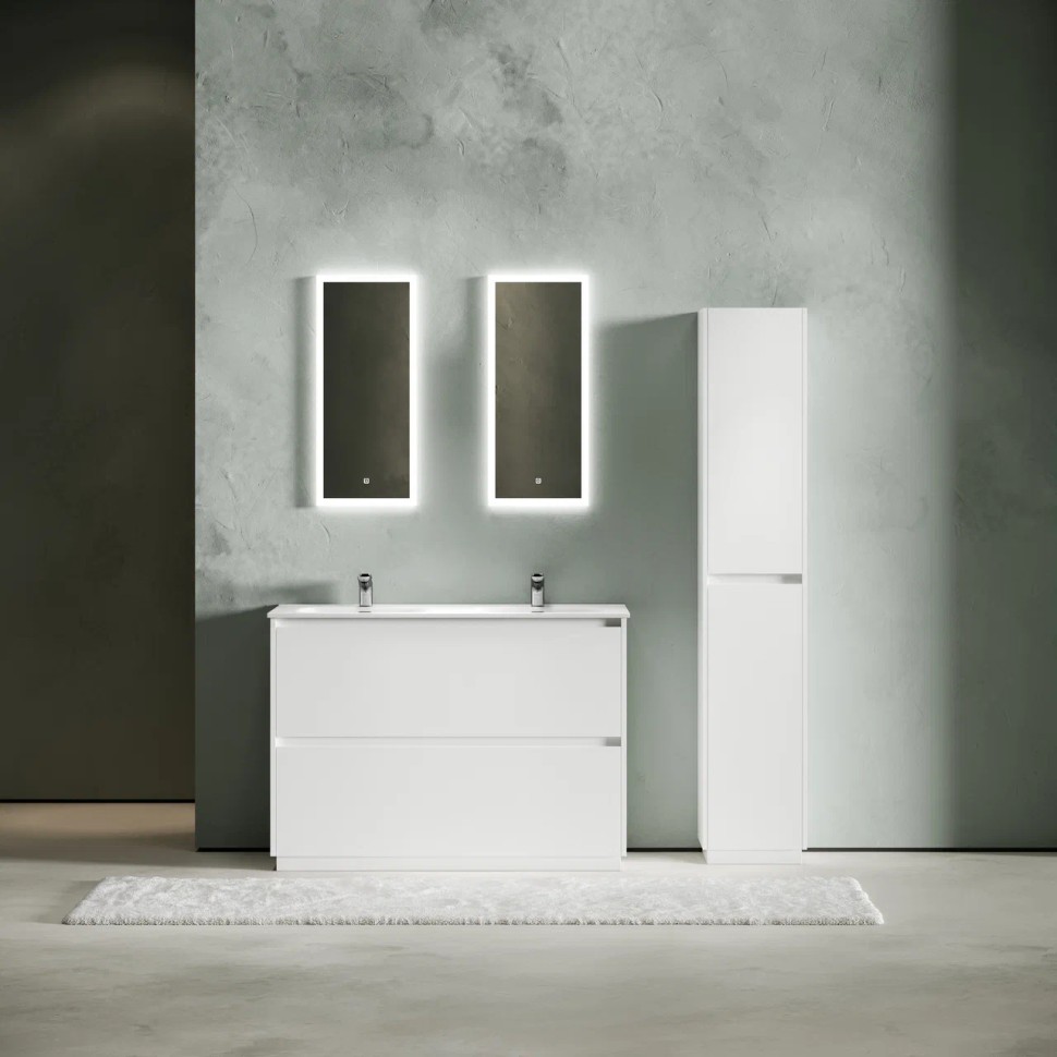 Тумба под раковину SANCOS Libra Floor напольная, 1190х450х840, c двумя ящиками оснащенными доводчиками, белый глянец , арт. LB120F-2W