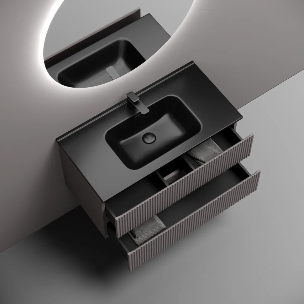 Тумба подвесная SANCOS Snob R 890х445х500, c двумя ящиками оснащенными доводчиками, Doha Soft, арт.SNR90SM