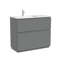 Тумба напольная SANCOS Folk Floor левая 995х445х850, c двумя ящиками оснащенными доводчиками, Ergraut soft, арт.FL100FLES