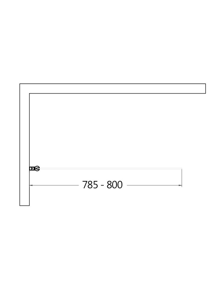 Шторка на ванну 800*1400мм.(левая), стекло 6мм, цвет профиля матовый черный. Декоративная линия по периметру.