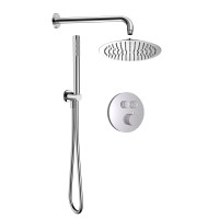 AQM8405CR Набор для комплектации душа с термостатом и регулировкой напора, хром