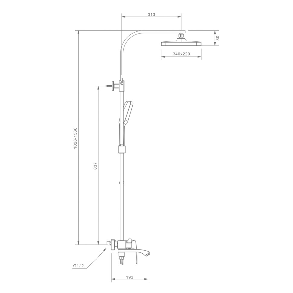 Душевая система Raglo для ванны и душа золотой сатин