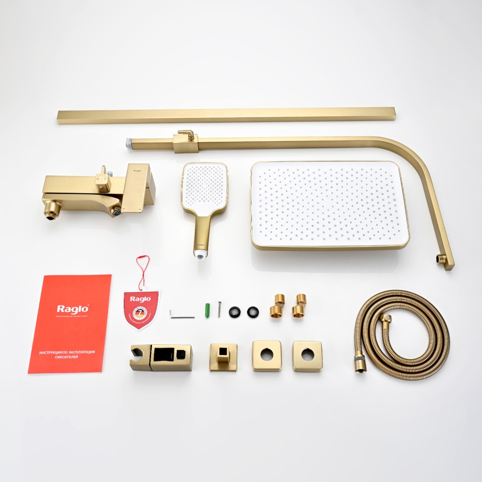 Душевая система Raglo для ванны и душа золотой сатин