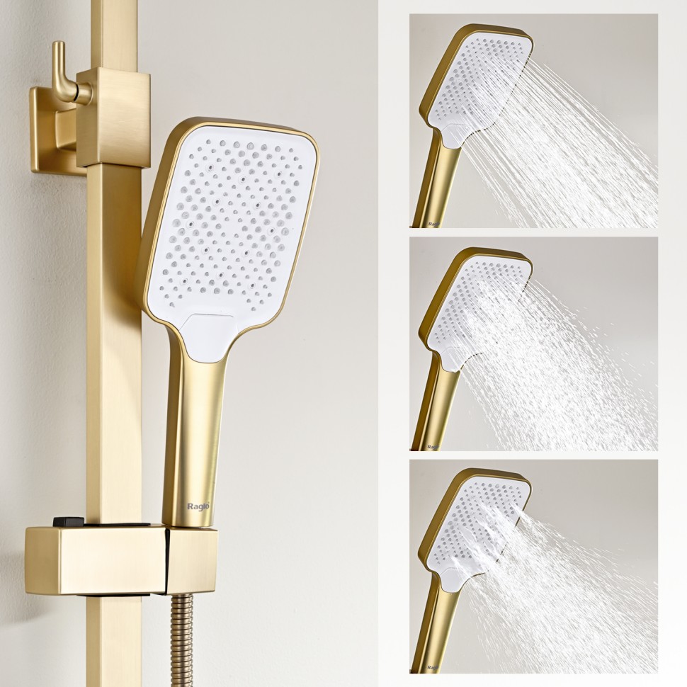 Душевая система Raglo для ванны и душа золотой сатин