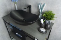 Раковина Gid Bm9811 53337 накладная черная матовая 61x37x15