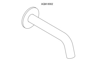 AQM8302CR Излив встраиваемый 110-180мм, латунь, Хром