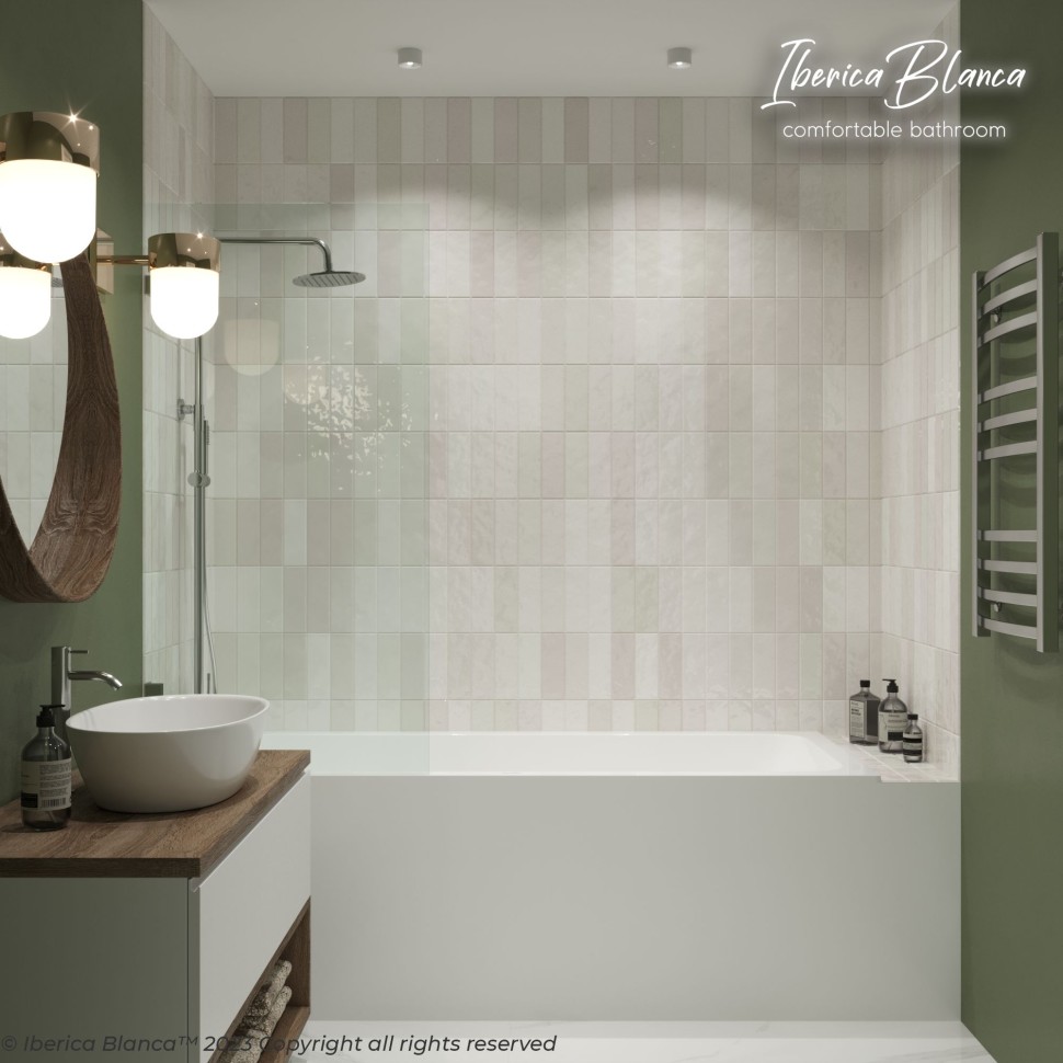 Шторка для ванны IBERICA BLANCA Mod.405 неподвижная прозрачное стекло/хром 70х140см (IB405.SC.140.70)