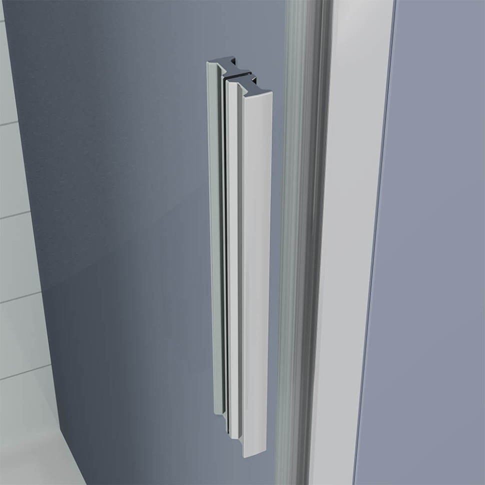 Боковая панель Veconi Ottimo SP CH, 1000х1900 хром, стекло прозрачное