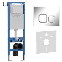 Комплект 2в1 IBERICA BLANCA инсталляция SILENCIO MINI, кнопка смыва ESTI-Q хром глянцевый (IB.001M.833)