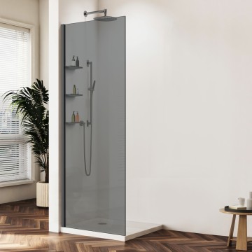 Душевая перегородка Волк-Ин (Walk-In) VSW-1HWS100CGGM, 1000*2000, вороненая сталь, стекло тонированное
