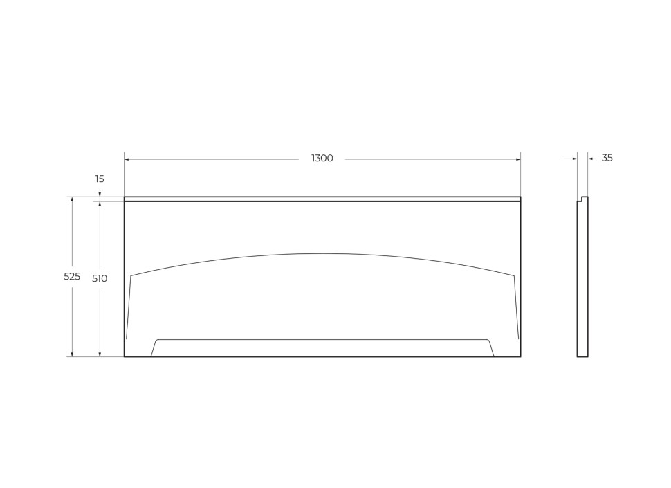 Передняя панель для акриловой ванны с комплектом крепежа для установки на каркасе ECO-130-F-SCR-W37