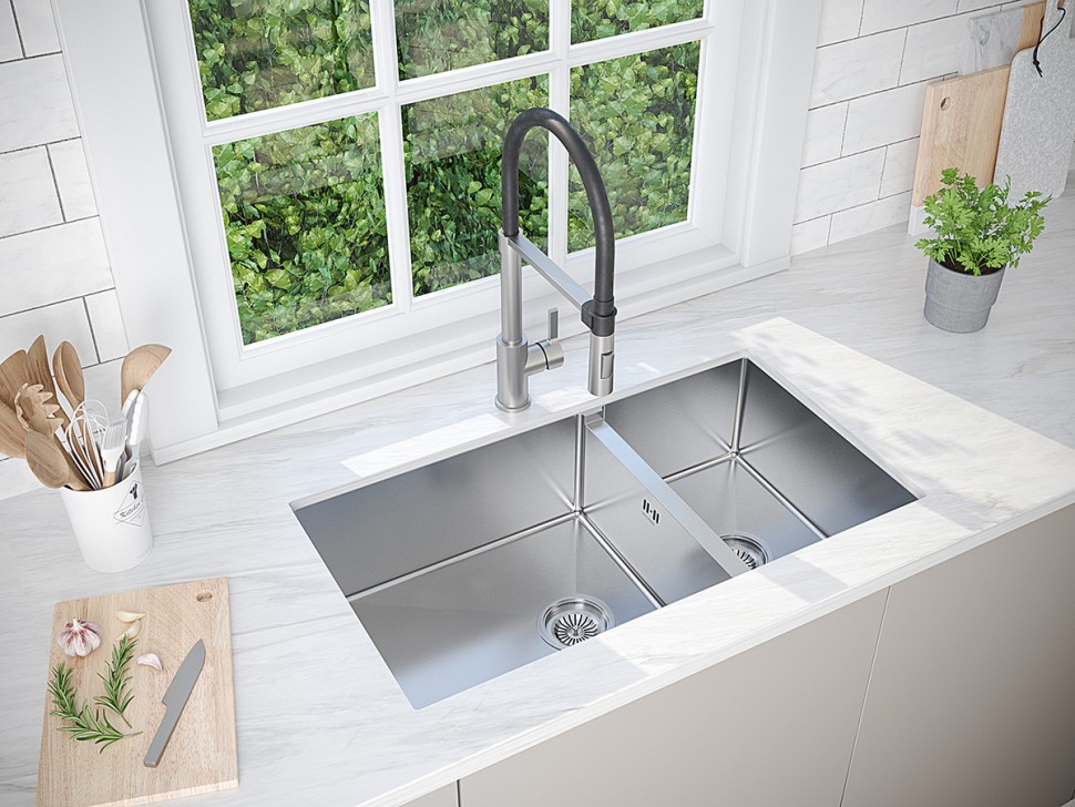 Мойка нерж. сталь GERBERG 78/2S UNI, PM227844-BS, брашированная нерж.сталь, 780х440мм, Paulmark