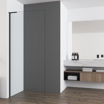 Душевая перегородка Волк-Ин (Walk-In) VSW-7HA700CLB, 700*2000, черный матовый, стекло прозрачное