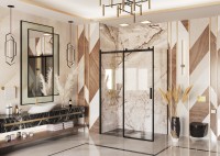 Душевое ограждение Ambassador Benefit 19021205HB-80HB (160х80х200) прямоугольник,черный,стекло прозрачное,раздвижная,2 места