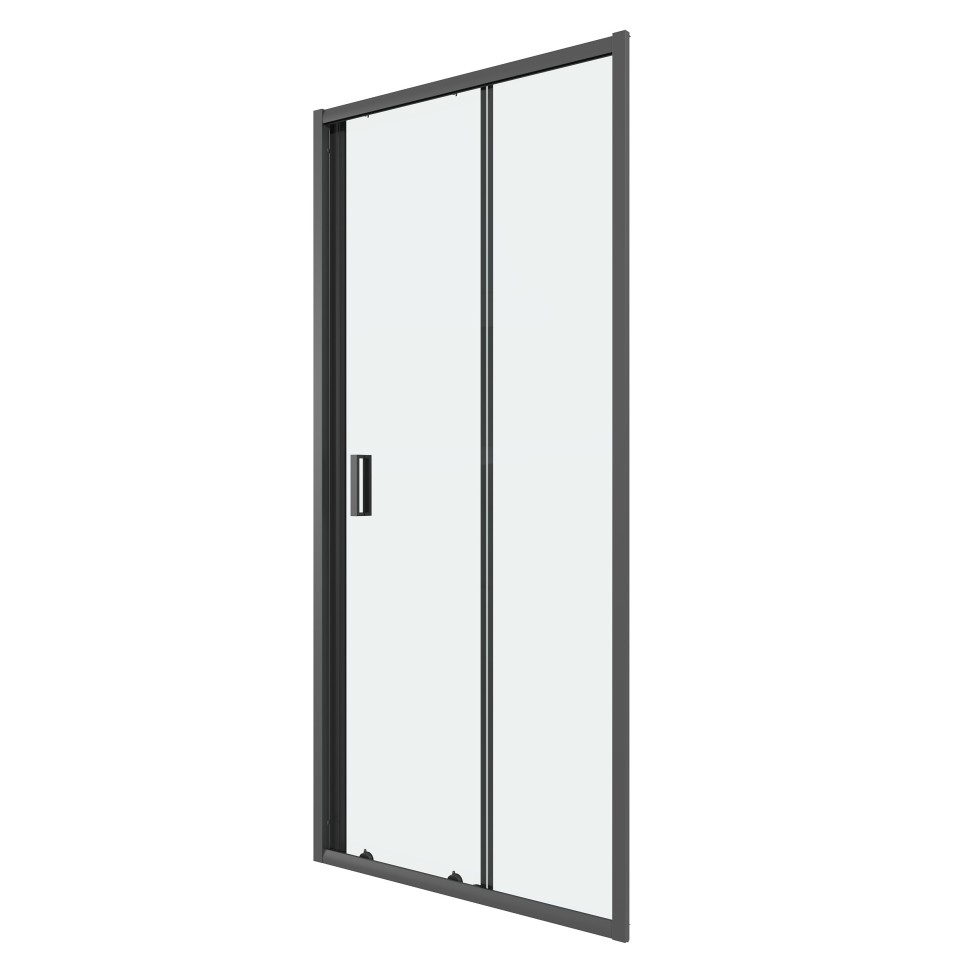 Дверь в нишу Niagara Eco NG-651-9AB (90х190) черный,стекло прозрачное,1 место
