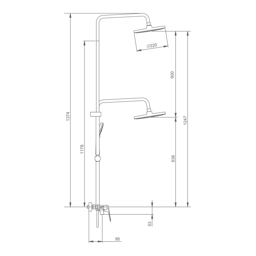 Душевая система Splenka для ванны и душа S53.24.09 Графит