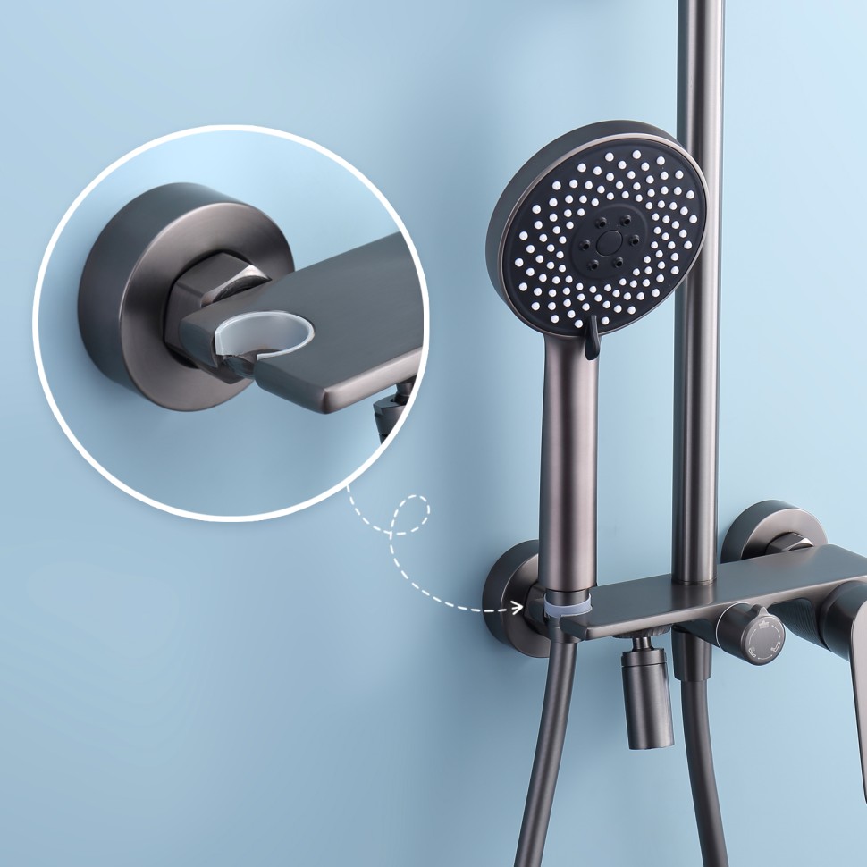 Душевая система Splenka для ванны и душа S53.24.09 Графит