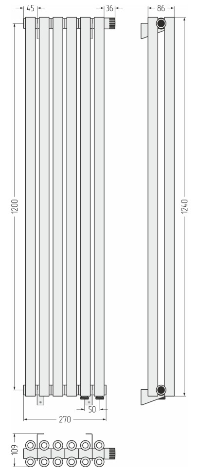 Эстет-00 EU50 1200х270 6 секций