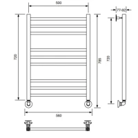 Полотенцесушитель водяной Veconi Vero-A, 50/80, хром