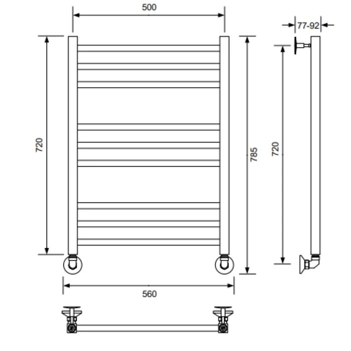 Полотенцесушитель водяной Veconi Vero-A, 50/80, хром
