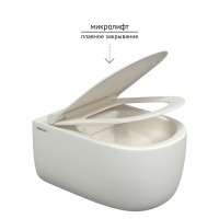 Унитаз подвесной BERGES EGO XL, матовый белый, микролифт, быстросъёмное