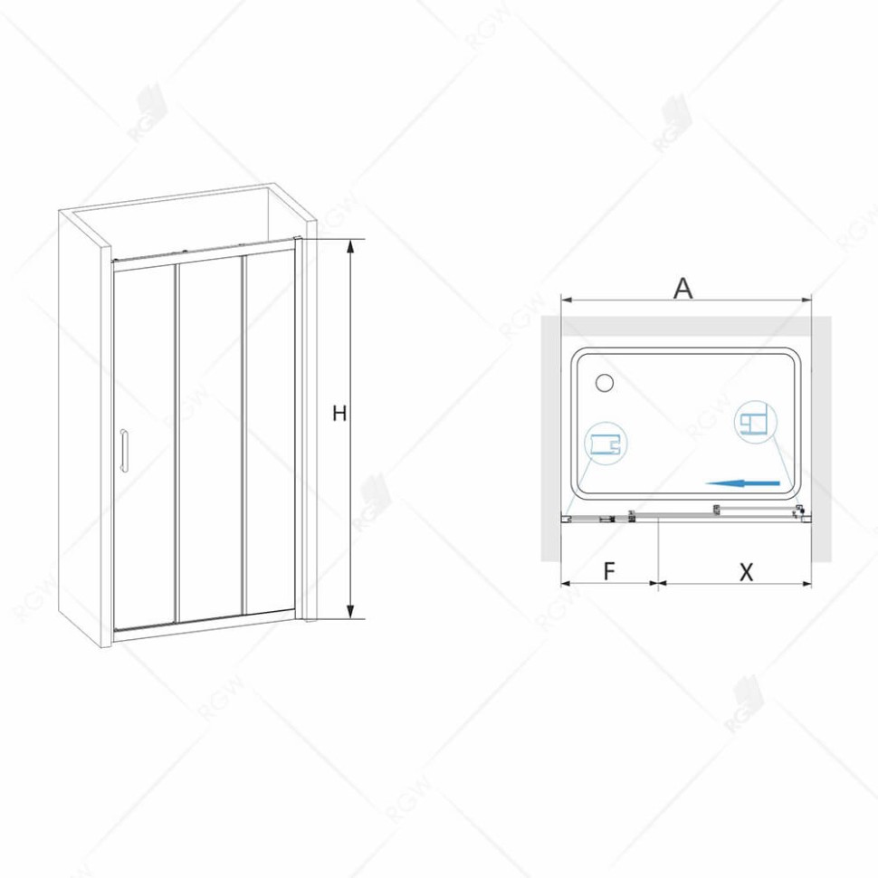 Душевая дверь RGW PA-13 (Прозрачное, 1400)