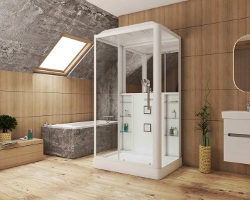Душевая кабина Grossman Alba GR127L (90x120x225) дверь раздвижная,3 места