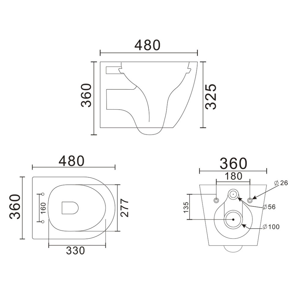 Унитаз подвесной Veconi Ando VAN-48T