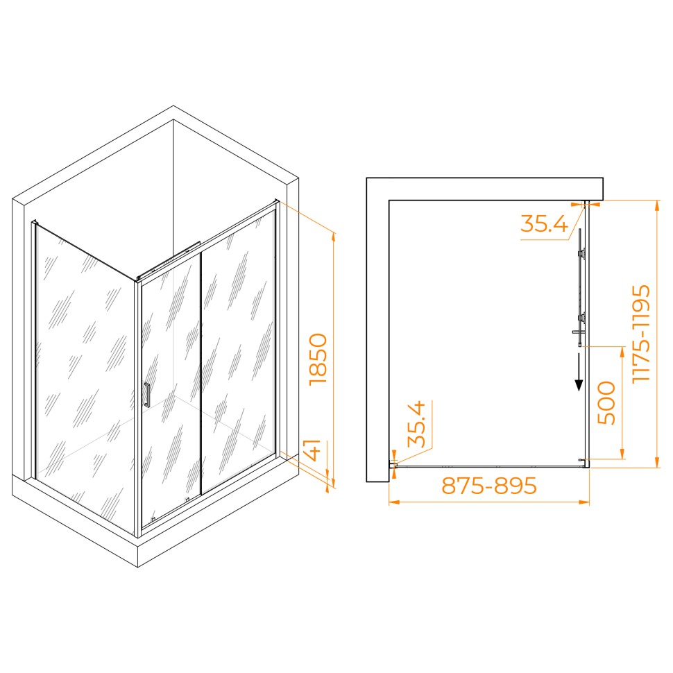 Душевой уголок RGW PA-145 (Прозрачное, 900x1200)