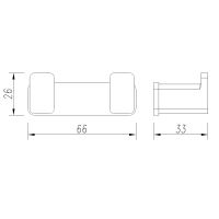 AQM7302GM Tivoli Крючок двойной латунный, металл