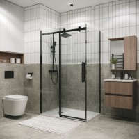 Душевое ограждение Grossman Classic 100.K33.04.130.42.00-200.K33.04.90.42.00 (130х90х195) раздвижная,графит сатин,стекло прозрачное,2 места